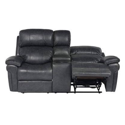 Sunset Trading Luxe Leather Reclining Loveseat with Power Headrest and Console