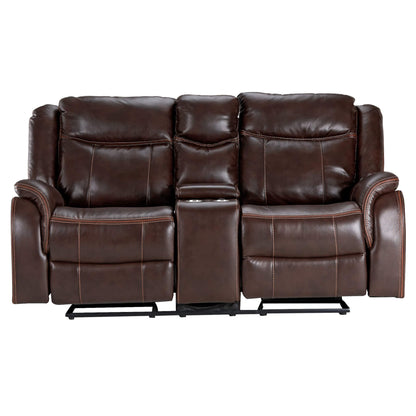 Sunset Trading Avant 76" Wide Dual Reclining Rocking Loveseat with Console