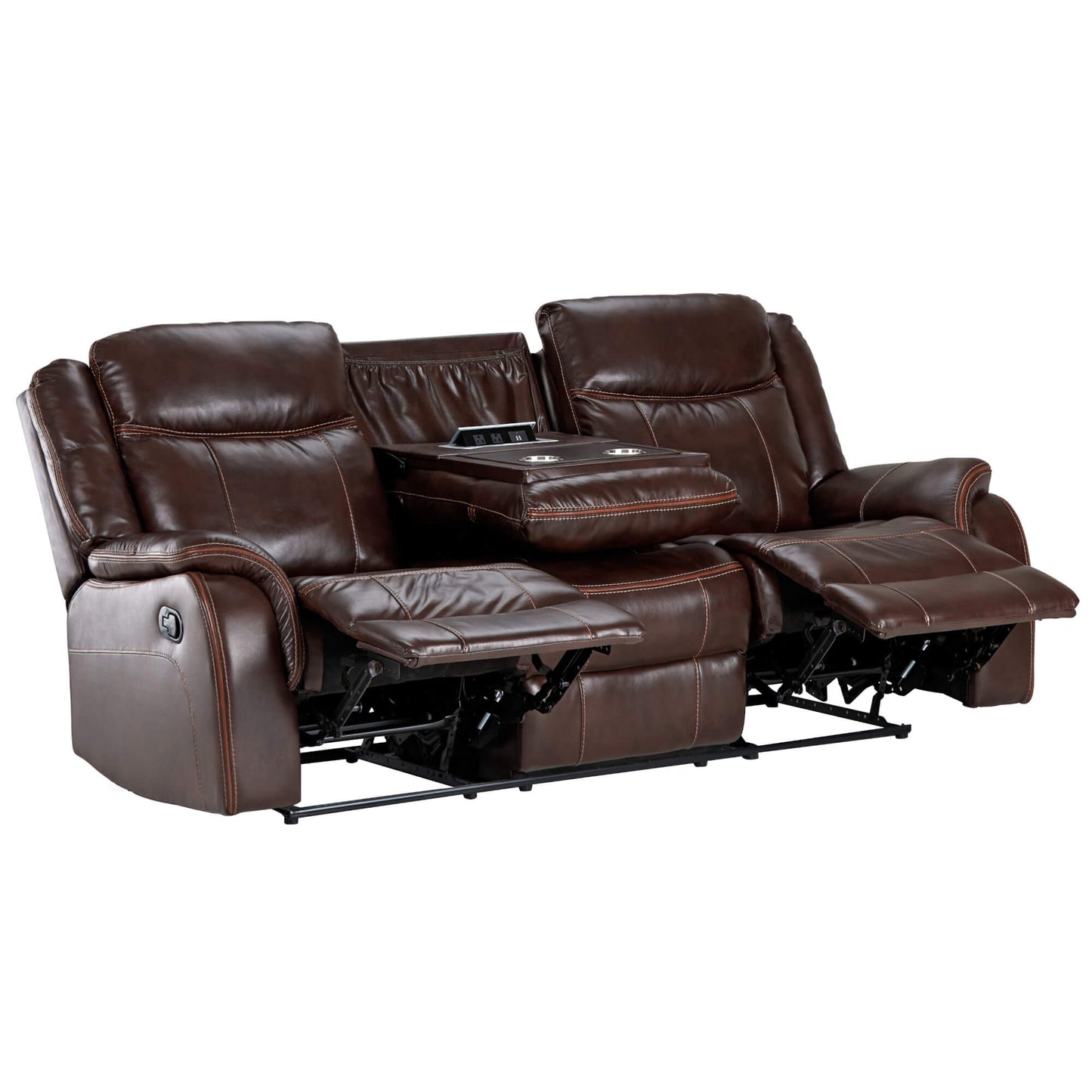 Sunset Trading Avant 86" Wide Dual Reclining Sofa with Drop Down Console