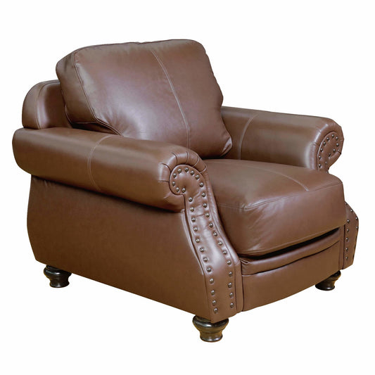 Sunset Trading Charleston 42" Wide Top Grain Leather Armchair