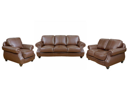 Sunset Trading Charleston 3 Piece Top Grain Leather Living Room Set