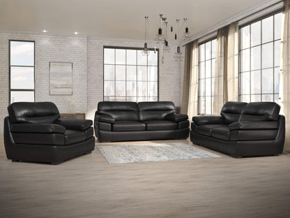 Sunset Trading Jayson 3 Piece Top Grain Leather Living Room Set