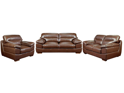 Sunset Trading Jayson 3 Piece Top Grain Leather Living Room Set