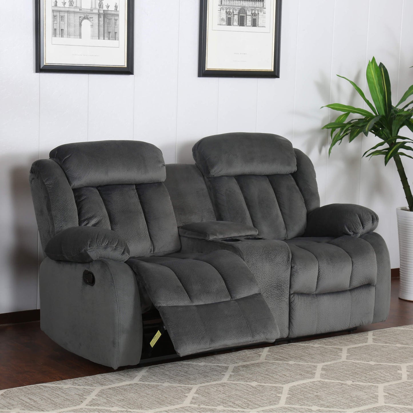 Sunset Trading Madison Reclining Loveseat with Console Storage, Cupholders