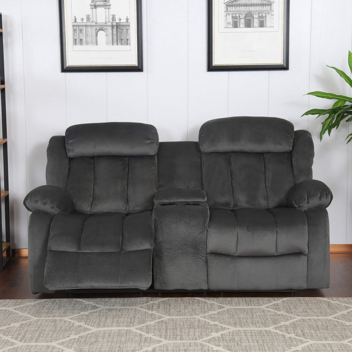 Sunset Trading Madison Reclining Loveseat with Console Storage, Cupholders