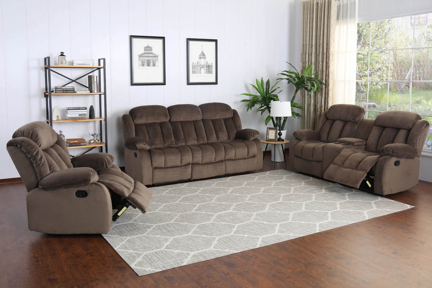 Sunset Trading Teddy Bear 3 Piece Reclining Living Room Set