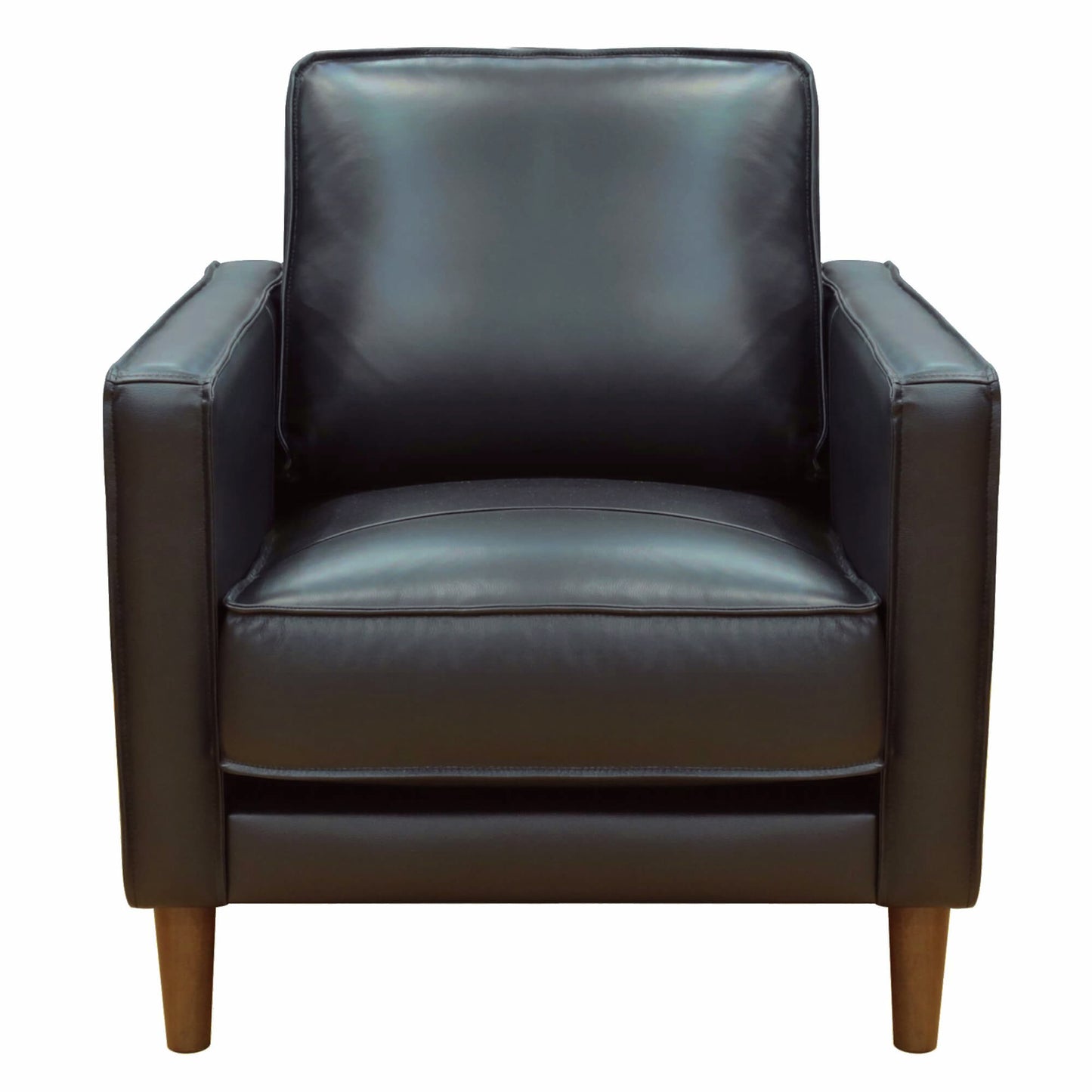 Sunset Trading Prelude 32" Wide Black Top Grain Leather Armchair