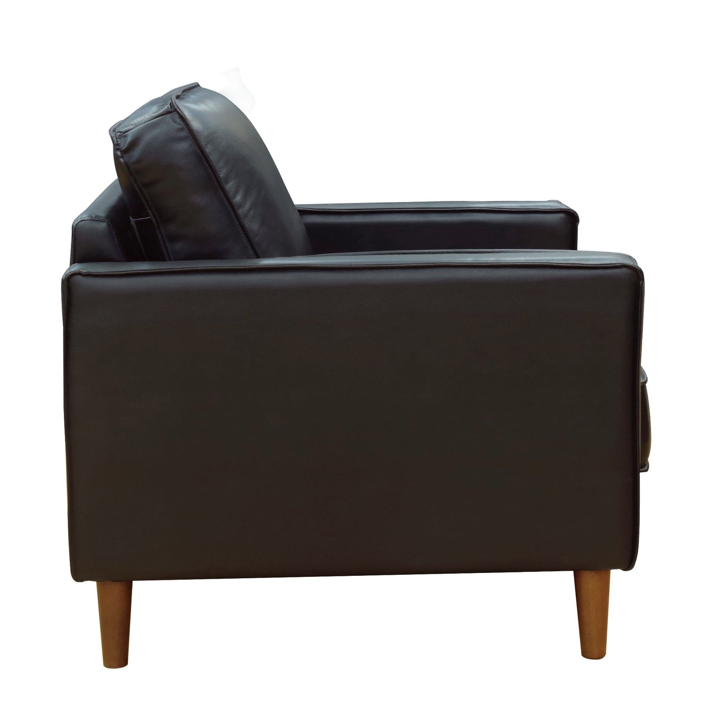 Sunset Trading Prelude 32" Wide Black Top Grain Leather Armchair