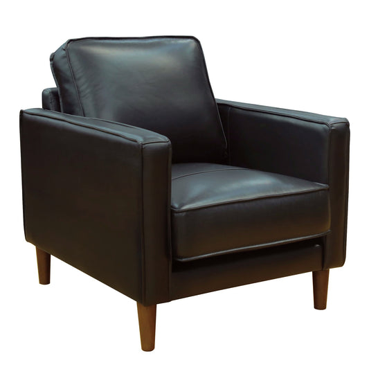 Sunset Trading Prelude 32" Wide Black Top Grain Leather Armchair