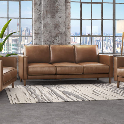 Sunset Trading Prelude 79" Wide Top Grain Leather Sofa