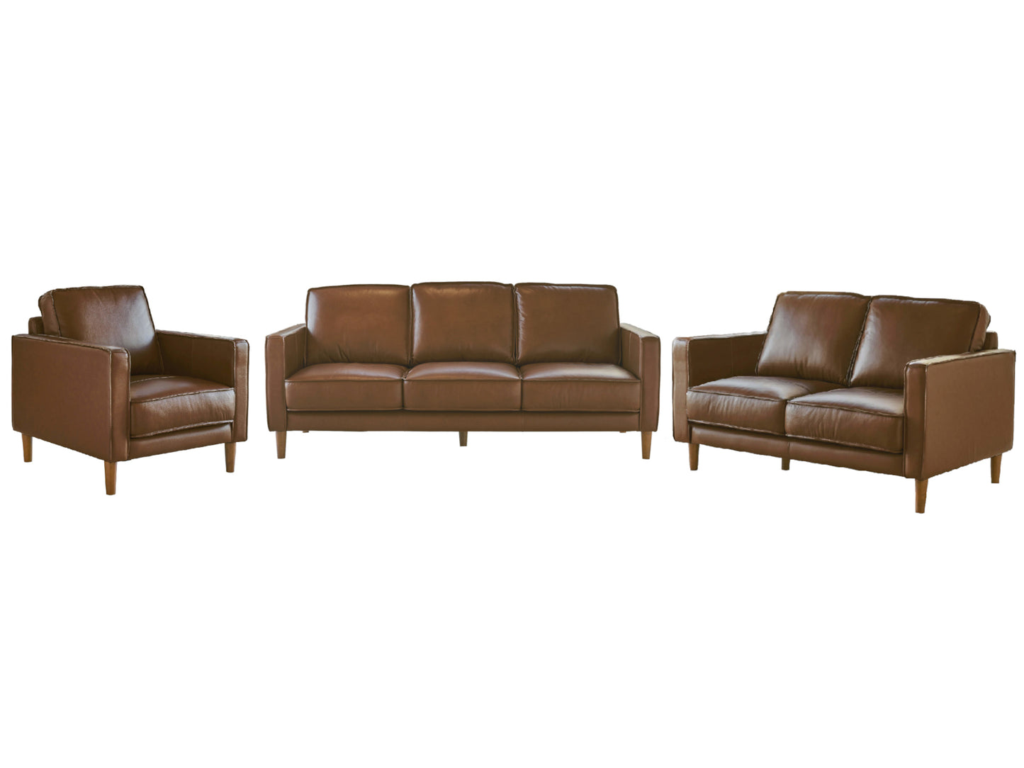 Sunset Trading Prelude 3 Piece Top Grain Leather Living Room Set