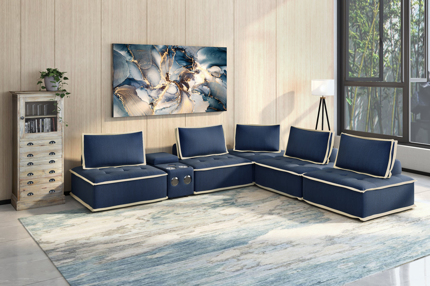 Sunset Trading Pixie 6 Piece Sofa Sectional