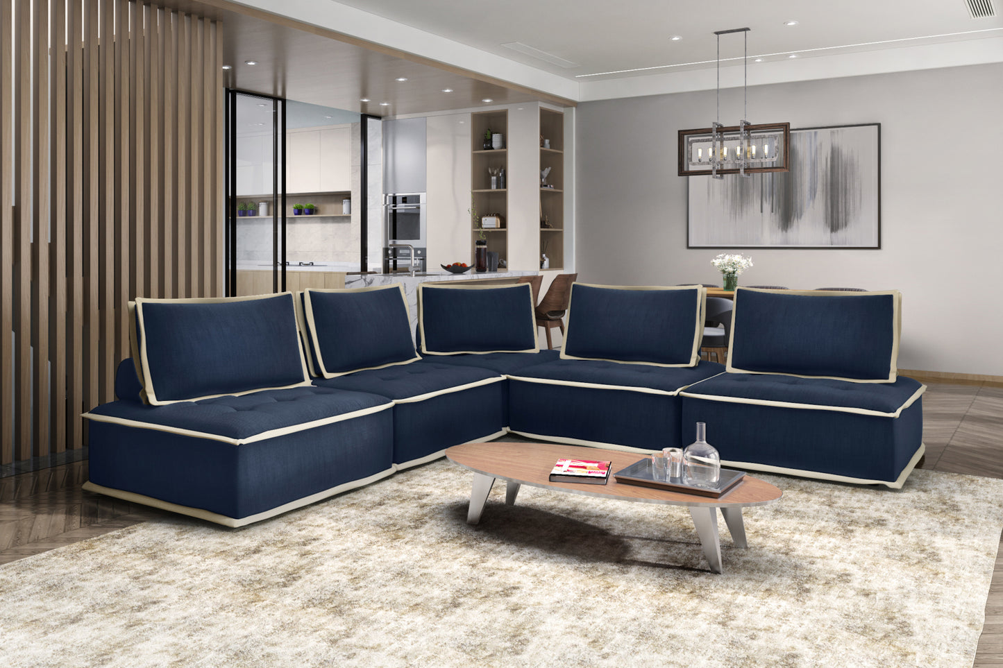 Sunset Trading Pixie 5 Piece Sofa Sectional