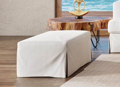 Sunset Trading Newport Slipcovered 44" Wide Ottoman