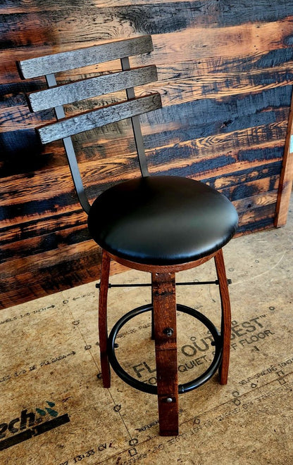 Whiskey Barrel 36" Counter Height Foot-Rest 5 Barstools