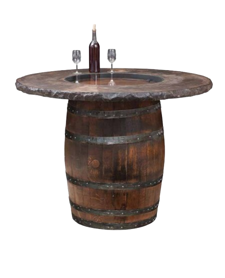 William Sheppee Outdoor Barrel Table with Stone Top - SHO200