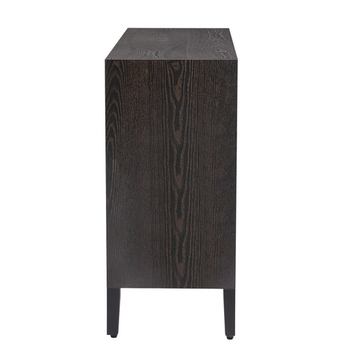 1st Choice Wood Storage Cabinet with Two Tempered Glass Doors in Walnut