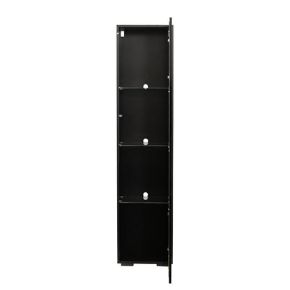 1st Choice Modern Side Cabinet with Aluminum Strip Lamp in Black