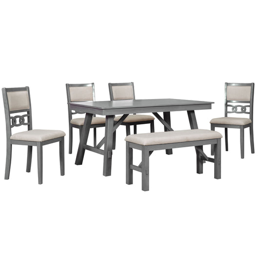 1st Choice 6-Piece Cozy circle decoration back Dining Table Set