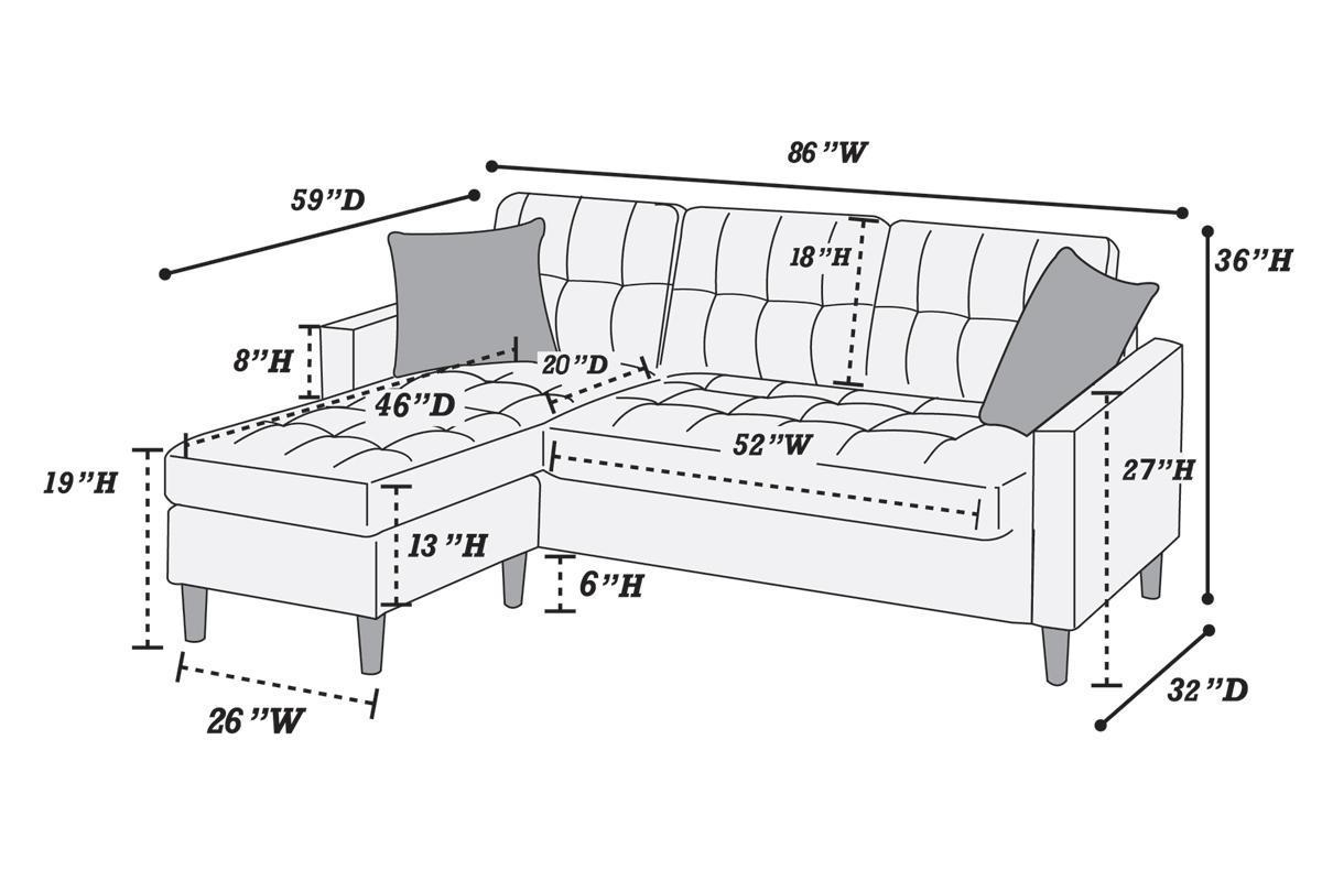 1st Choice Chocolate Polyfiber Sectional Sofa Living Room Furniture