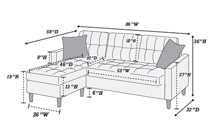 1st Choice Chocolate Polyfiber Sectional Sofa Living Room Furniture