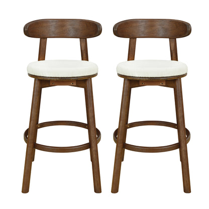 Round Cushion Bar stools (Walnut+Beige)