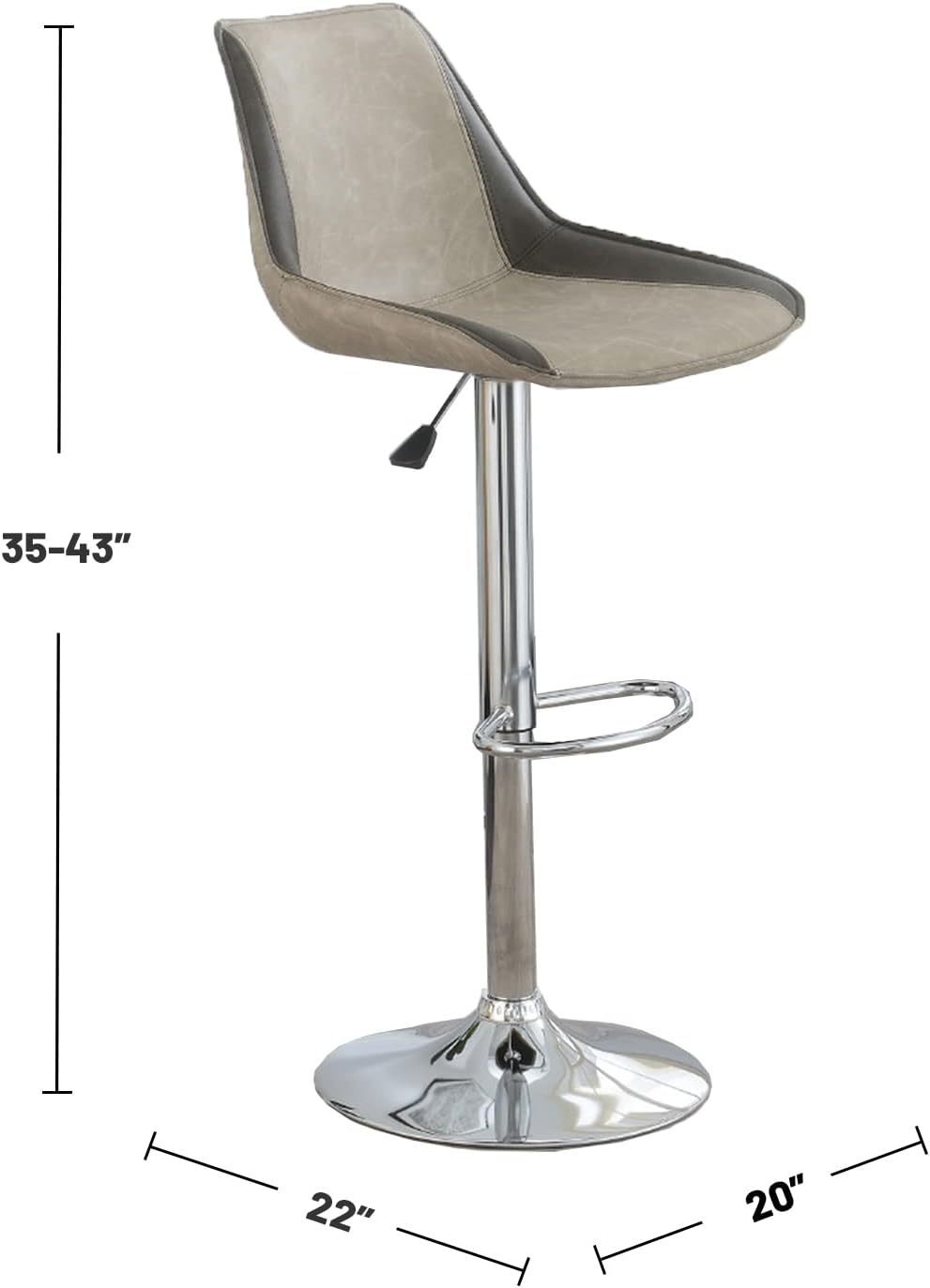 1st Choice Luxurious Adjustable Bar Stools in Light Grey | Contemporary & Modern