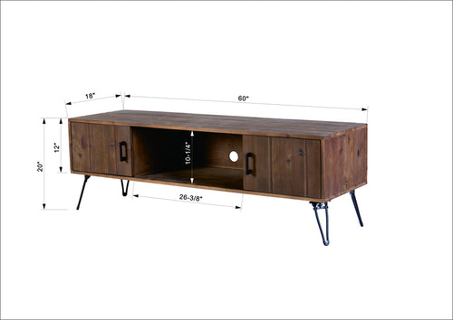 1st Choice Industrial style Reclaimed Media TV Stand with Storage Cabinet