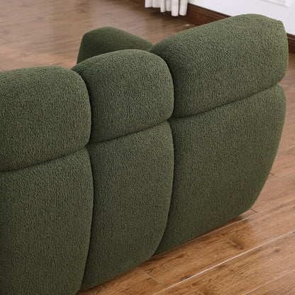 1st Choice Versatile Olive Green Boucle Sofa