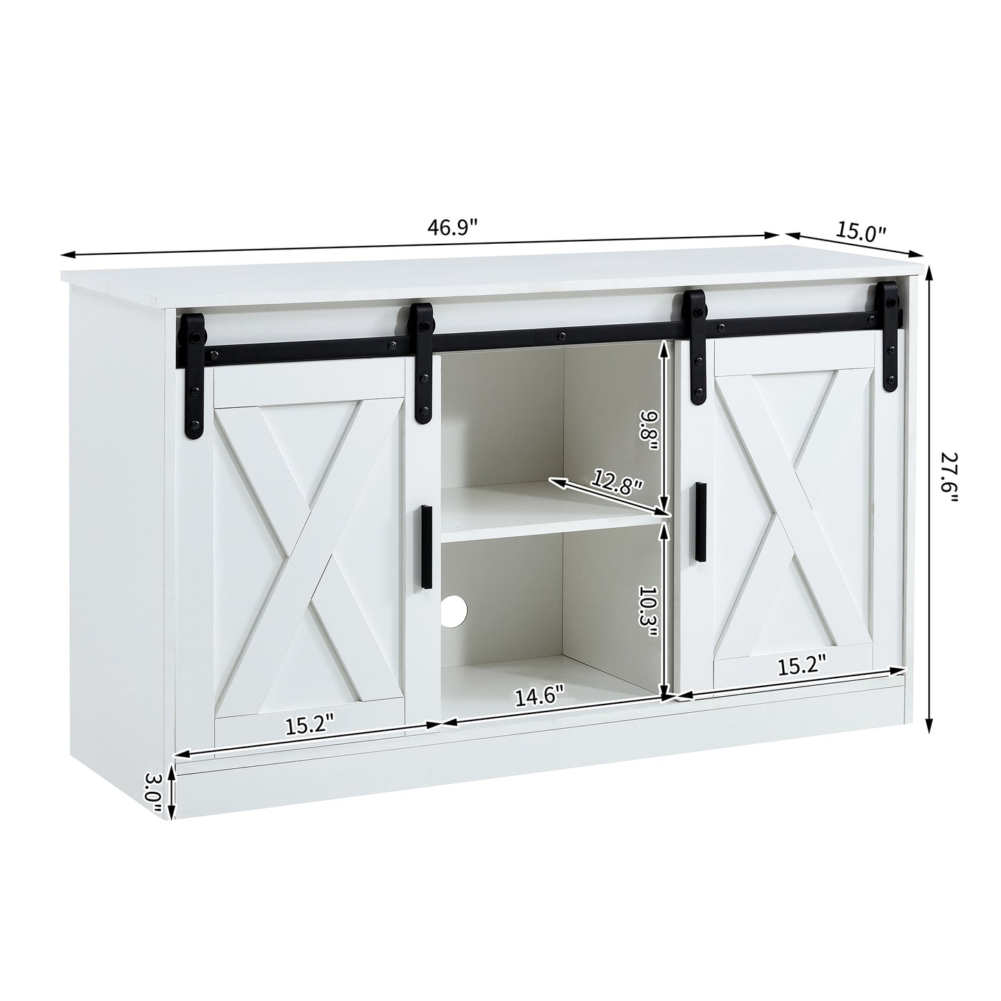 1st Choice Modern TV Storage Cabinet Entertainment Console in White