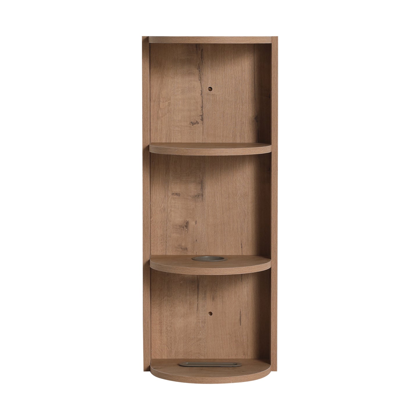 Modern Bathroom Wall-Mounted Storage Rack with Floating Design in Imitative Oak Plywood, 12 Inches