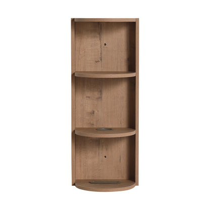 Modern Bathroom Wall-Mounted Storage Rack with Floating Design in Imitative Oak Plywood, 12 Inches