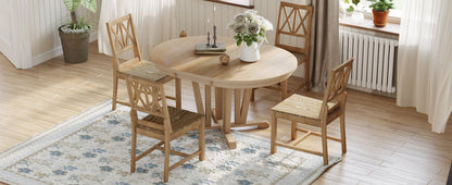 1st Choice 5-Piece Dining Table Set with 4 Cross Back Dining Chairs