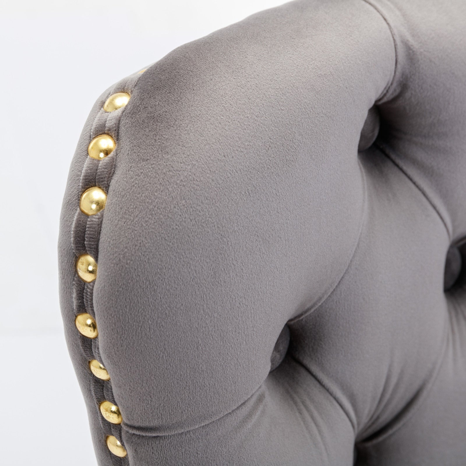 A&A Furniture Modern Upholstered Velvet Bar Stools with Adjustable Swivel Seat Height in Gray, Set of 2 - 1st Choice Furniture Direct