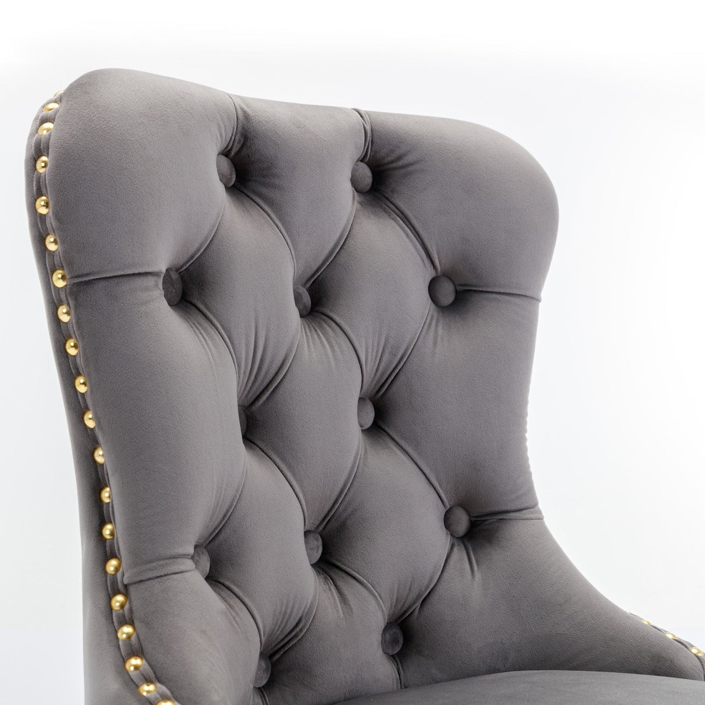 A&A Furniture Modern Upholstered Velvet Bar Stools with Adjustable Swivel Seat Height in Gray, Set of 2 - 1st Choice Furniture Direct