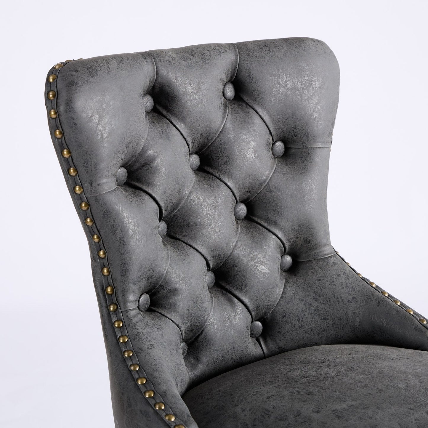 A&A Furniture,Aged and Retro PU Swivel Barstools Adjusatble Seat Height from 26 - 33 Inch, Modern Bar Stools with Backs Comfortable Tufted for Home Pub and Kitchen Island (Black,Set of 2) - 1st Choice Furniture Direct