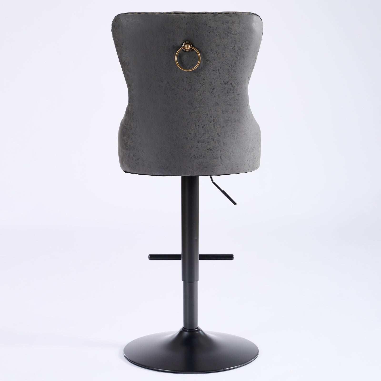 A&A Furniture,Aged and Retro PU Swivel Barstools Adjusatble Seat Height from 26 - 33 Inch, Modern Bar Stools with Backs Comfortable Tufted for Home Pub and Kitchen Island (Black,Set of 2) - 1st Choice Furniture Direct