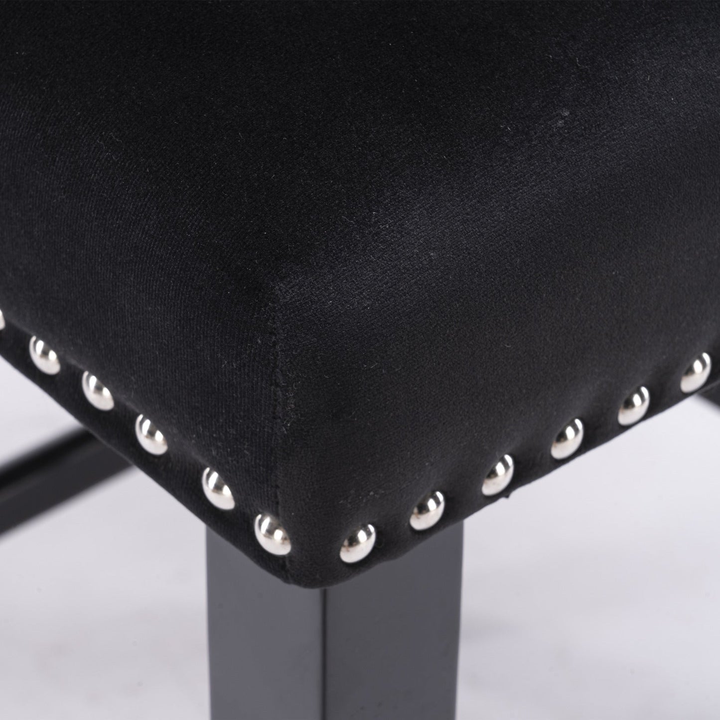 A&A Furniture,Contemporary Velvet Upholstered Wing - Back Barstools with Button Tufted Decoration and Wooden Legs, and Chrome Nailhead Trim, Leisure Style Bar Chairs,Bar stools,Set of 2 (Black),SW1824BK - 1st Choice Furniture Direct