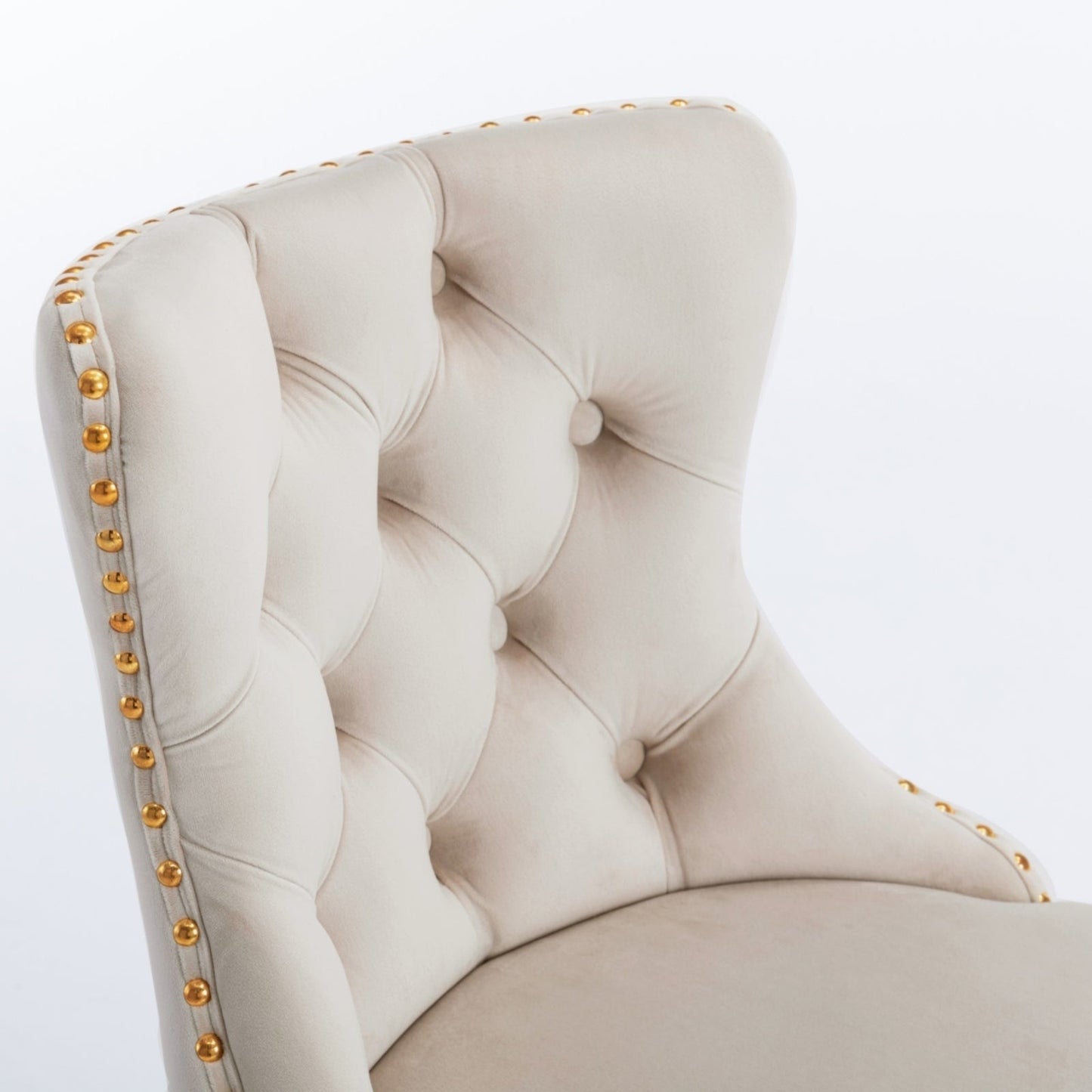 A&A Furniture,Golden Swivel Velvet Barstools Adjusatble Seat Height from 25 - 33 Inch,Modern Upholstered Bar Stools with Backs Comfortable Tufted for Home Pub and Kitchen Island,Beige,Set of 2 - 1st Choice Furniture Direct