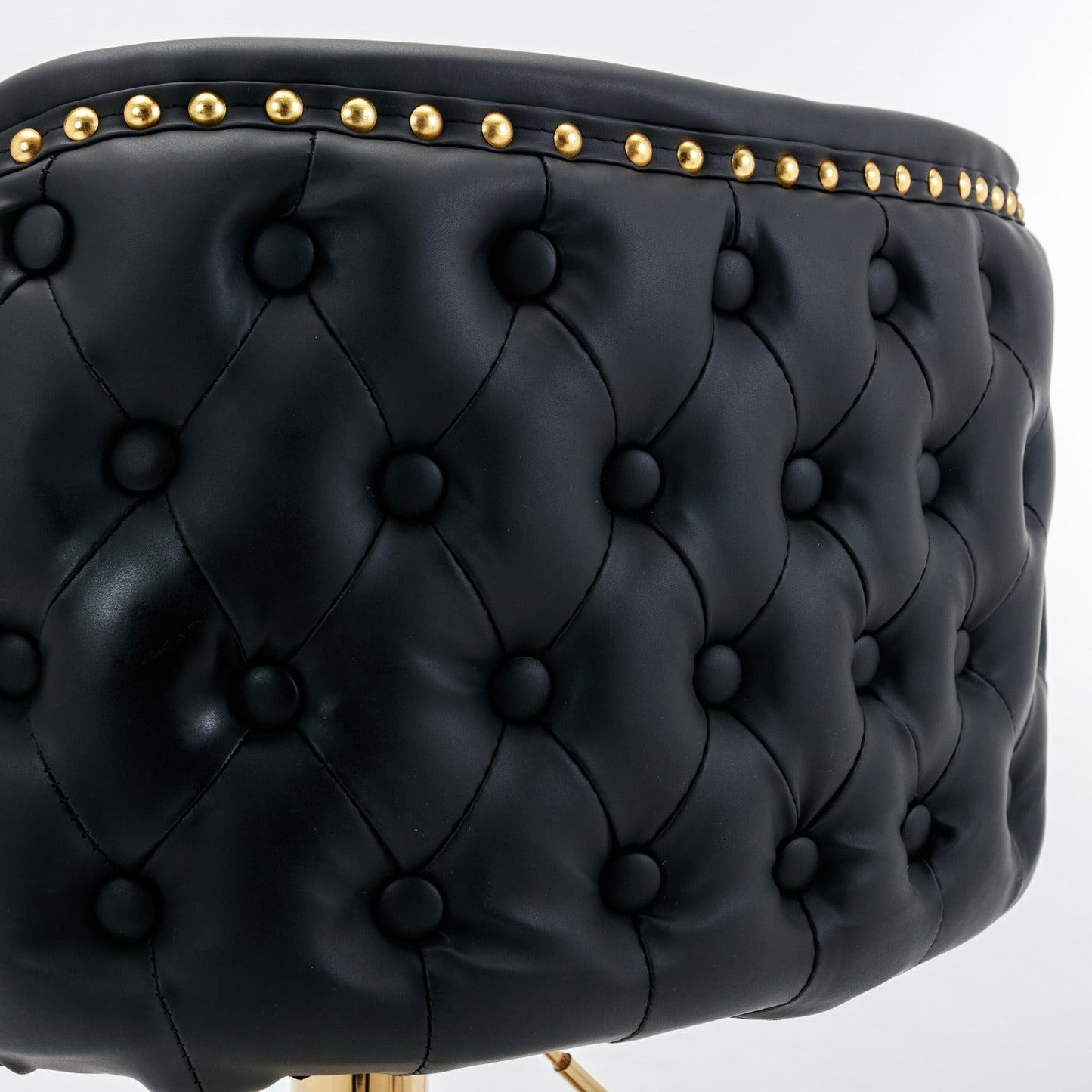 A&A Furniture,Swivel Barstools Adjusatble Seat Height, Modern PU Upholstered Bar Stools with the whole Back Tufted, for Home Pub and Kitchen Island（Black, Set of 2） - 1st Choice Furniture Direct