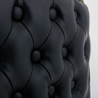 A&A Furniture,Swivel Barstools Adjusatble Seat Height, Modern PU Upholstered Bar Stools with the whole Back Tufted, for Home Pub and Kitchen Island（Black, Set of 2） - 1st Choice Furniture Direct