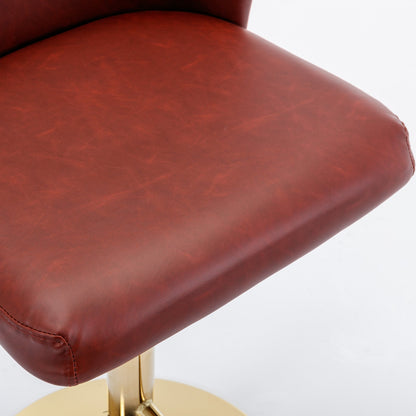A&A Furniture,Swivel Barstools Adjusatble Seat Height, Modern PU Upholstered Bar Stools with the whole Back Tufted, for Home Pub and Kitchen Island（Wine Red, Burgundy, Set of 2） - 1st Choice Furniture Direct