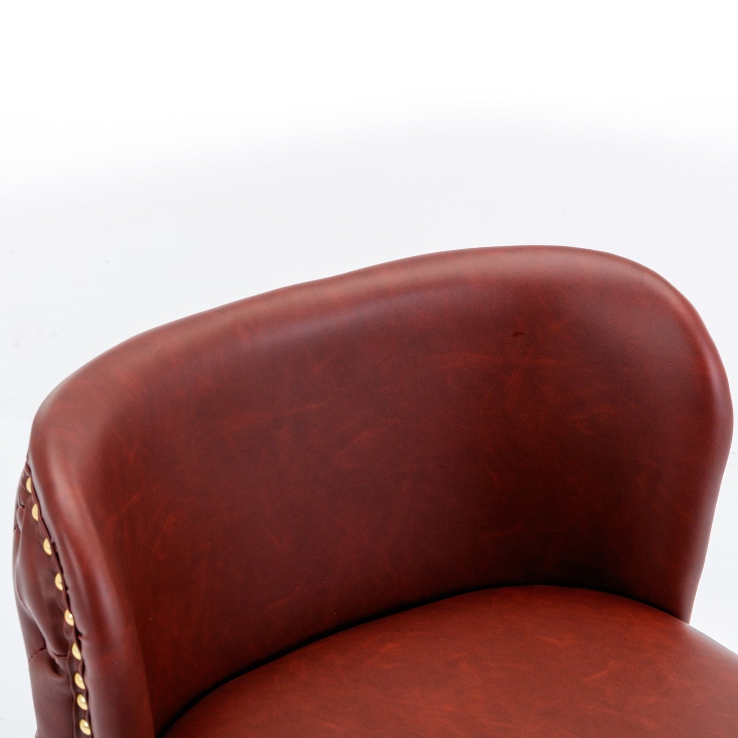 A&A Furniture,Swivel Barstools Adjusatble Seat Height, Modern PU Upholstered Bar Stools with the whole Back Tufted, for Home Pub and Kitchen Island（Wine Red, Burgundy, Set of 2） - 1st Choice Furniture Direct