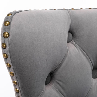 A&A Furniture,Swivel Velvet Barstools Adjusatble Seat Height from 25 - 33 Inch,17.7 inch base, Modern Upholstered Bar Stools with Backs Comfortable Tufted for Home Pub and Kitchen Island,Gray,Set of 2 - 1st Choice Furniture Direct