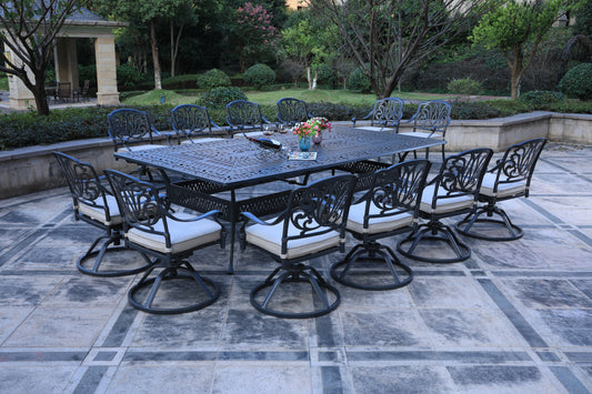 Rectangular 12 - Person 108.07' Long Dining Set with Sunbrella Cushions