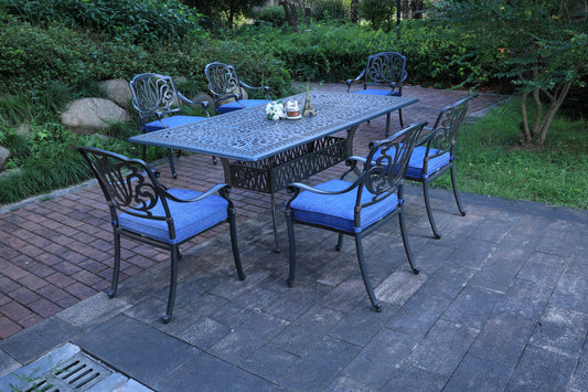 Rectangular 6 - Person 84.25' Long Dining Set with Cushions