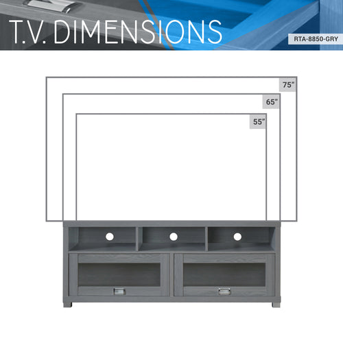 1st Choice Techni Mobili Durbin TV Stand for TVs up to 75in in  Grey