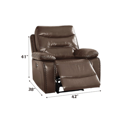 Aashi Brown Leather-GEL Match 3PCS Recliner Living Room Set - 1st Choice Furniture Direct
