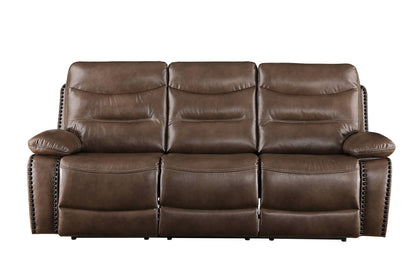 Aashi Brown Leather-GEL Match 3PCS Recliner Living Room Set - 1st Choice Furniture Direct