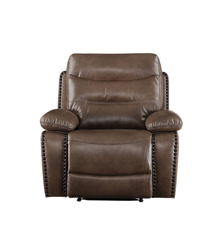 Aashi Brown Leather-GEL Match 3PCS Recliner Living Room Set - 1st Choice Furniture Direct